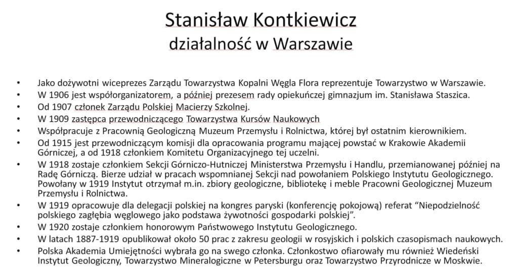 Stanisław Kontkiewicz działalność w Warszawie
